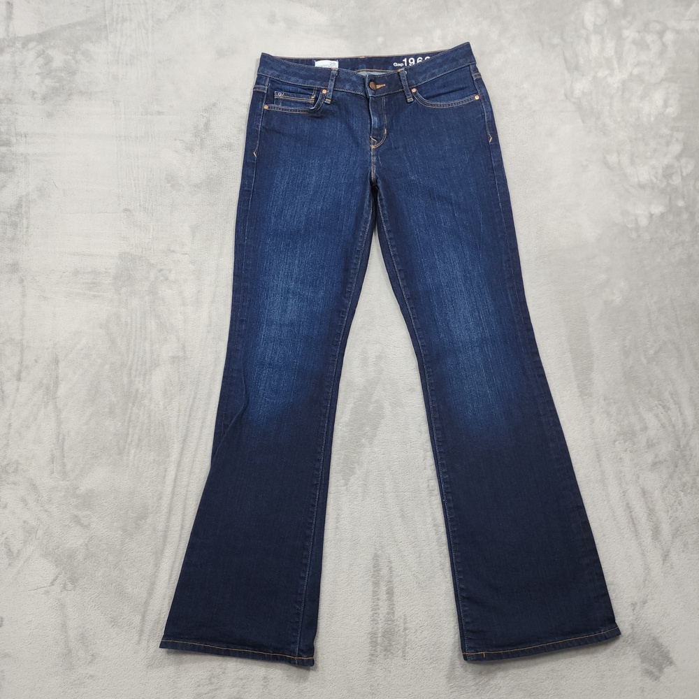 Gap Jeans Womens 29 Blue Mid Rise Perfect Boot Bootcut Dark Wash Stretch Denim